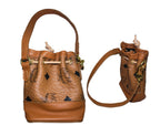 Mini Bucket Crossbody Bag for Women | PU Leather Drawstring Shoulder Bag | Fashion Handbag | Brown