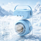 Water Cooling Fan with 3 Mist Sprayers 200 Speed LED Digital Screen Portable Fan for Personal Use