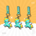 Cute Unicorn Silicone Keychain with Wrist Strap – Kawaii Cartoon Pegasus Key Ring & Bag Charm