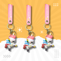 Cute Pink Unicorn Silicone Keychain with Wrist Strap – Kawaii Cartoon Pegasus Key Ring & Bag Charm